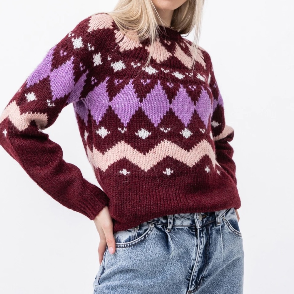 NEW Vero Moda Geometric Sweater Purple